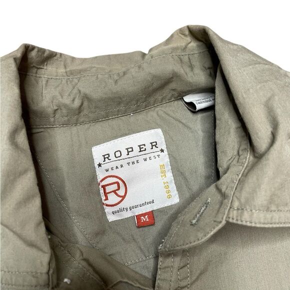 ROPER Men's Beige Button-Up Shirt Tan Size Medium - Picture 4 of 6